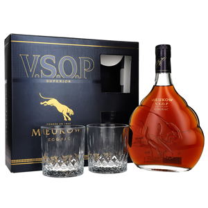 COGNAC MEUKOW VSOP 40% 0,7L GP + 2 KIELISZKI