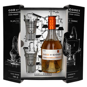 COGNAC GOD BY GODET 70,6% 0,35L + 2 KIELISZKI