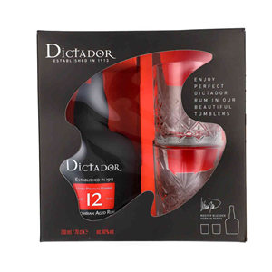 RUM DICTADOR 12YO KARTON +2 SZKLANKI 40% 0,7L