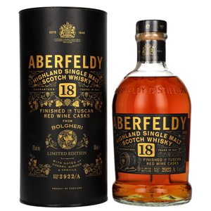 WHISKY ABERFELDY 18Y BOLGHERI TUSCAN 43%  0,7L GB