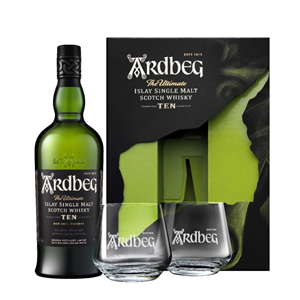 WHISKY SM ARDBEG 10Y 46% 0,7L GP + 2 SZKLANKI