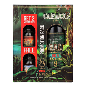 RUM CARACAS ANEJO 8YO 40% 0,7 L GB + MINI - ZESTAW